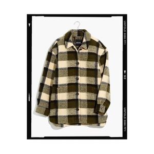 Madewell Belrose Shirt Jacket in Maran Plaid